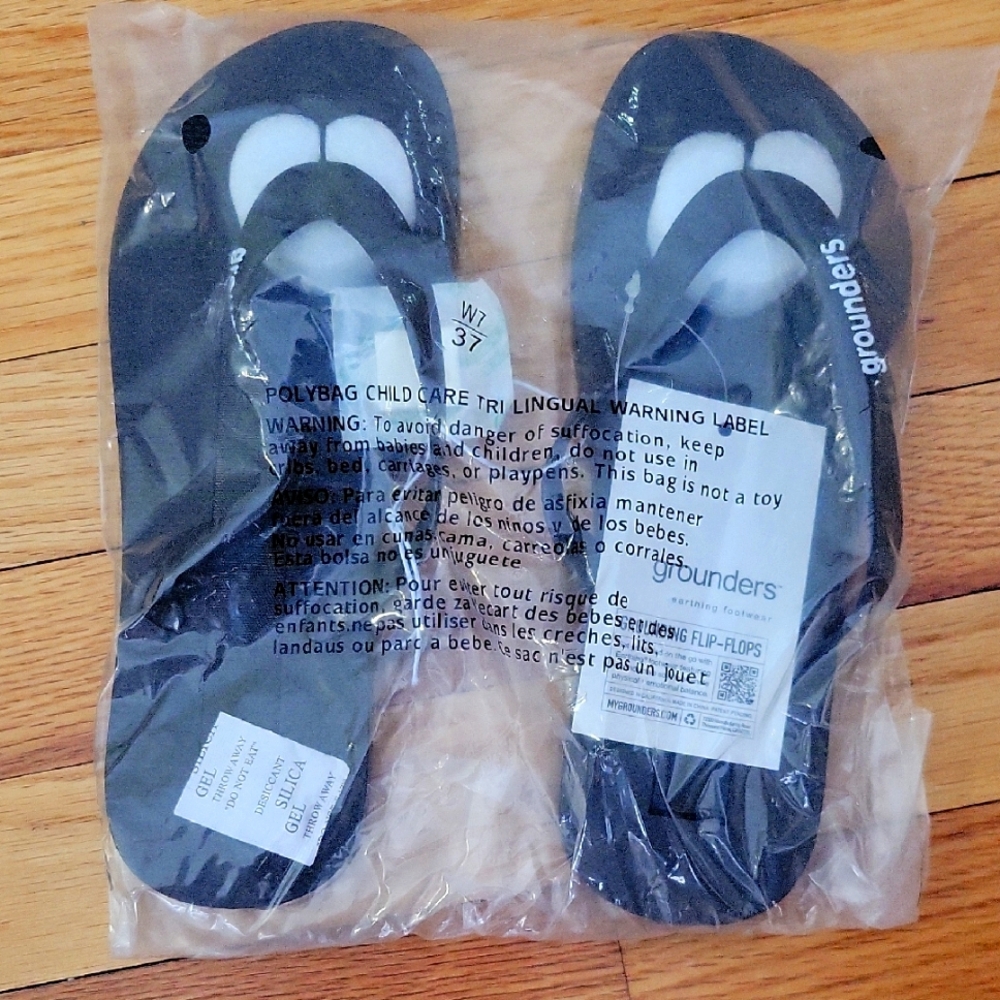Grounders Black Flip-Flops